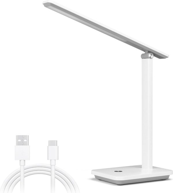 Aigostar 10O90 - Bureaulamp led dimbaar - Tafellamp - Verstelbaar - 3 lichtkleuren - Leeslampje voor Boek - 5W - Wit