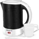 Aigostar Cooltravel - Waterkoker - Elektrisch - 0.6Liter - Inclusief 2 bekers - reiswaterkoker - Mini travel camping waterkoker - Zwart