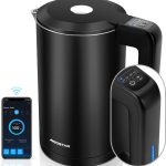 Aigostar 30UTV - Smart Waterkoker - met Temperatuurregeling - Appbesturing - Warmhoudfunctie - Dubbelwandig - Cool-touch - 1.7L - 2200W - Zwart
