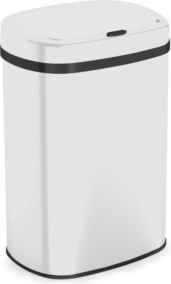 Bayt Prullenbak - Prullenbak 60 liter - Vuilnisbak - Afvalbak - Metaal - Wit