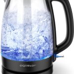 Aigostar Adam 30GOM - Glazen Waterkoker met LED - 1,7L - 360° draaibaar - Blauw LED verlichting - 2200W - Zwart