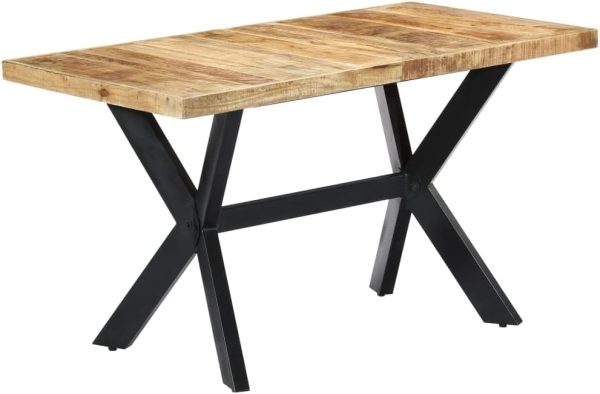 vidaXL Massief Ruw Mangohouten Eetkamertafel Tafel Eettafel Tafels Keukentafel