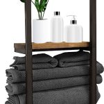 Vonia Handdoekrek - Badkamerrek - Handdoekrek Badkamer - Handdoekhouder - Handdoekenrek - Zwart/Hout