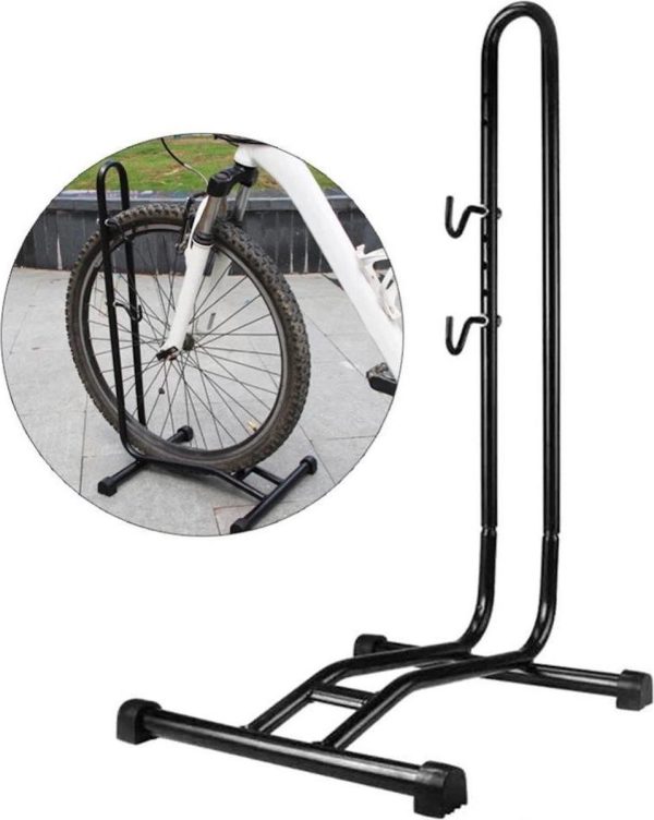 Decopatent® Fietsrek om Fiets Horizontaal te stallen - Fietsstaander Standaard - Fietsrek voor 1 Fiets - Voor Racefiets MTB E-bike