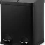 Bayt Prullenbak - Pedaalemmer 30 Liter -Prullenbak 30 Liter - Vuilnisbak 30 Liter - Prullenbak Afvalscheiding - Prullenbak 2 vakken - 2x15 Liter- Afvalbak- RVS - Zwart