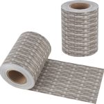 Privacyfolie voor hek vlechtband 35 m grijs mat rotan look