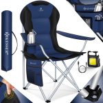 KESSER® Campingstoel opvouwbaar tot 150 kg - Vouwstoel Kampeerstoel met bekerhouder en tas - Blauw
