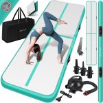 KESSER® Gymnastiekmat Opblaasbare Airtrack Fitnessmat|Yogamat,Tumblingmatten,Trainingsmat,Sportmat |Sporten & Spelen|Buiten & Binnen|incl. Draagtas & Electr. Luchtpomp - Mintgroen / 6M