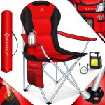 KESSER® Campingstoel opvouwbaar tot 150 kg - Vouwstoel Kampeerstoel met bekerhouder en tas - Rood