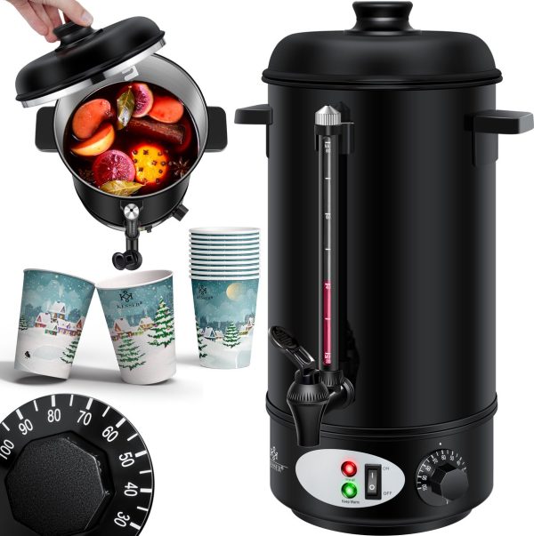 KESSER® Gluhweinketel 8 Liter - Elektrische Ketel voor Gluhwein - Glühweinketel Warm Dranken Dispenser Water Koker voor Glühwein - Zwart