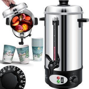KESSER® Gluhweinketel 8 Liter - Elektrische Ketel voor Gluhwein - Glühweinketel Warm Dranken Dispenser Water Koker voor Glühwein - RVS