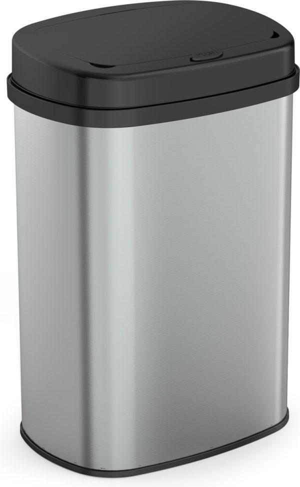 Bayt Prullenbak - Prullenbak 60 Liter - Vuilnisbak - Afvalbak - Metaal - Zilver